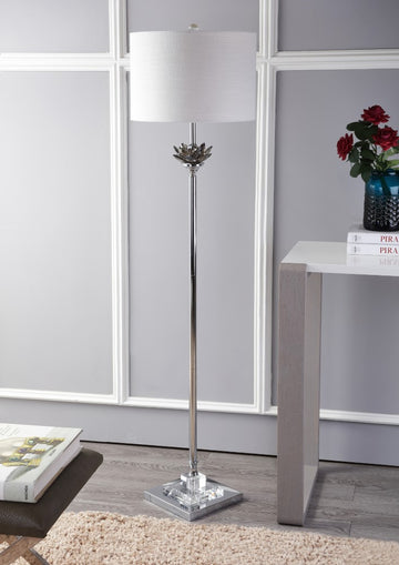 Amelia Lotus 59" Crystal / Metal LED Floor Lamp - JONATHAN Y